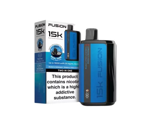 BLUEBERRY BUBBLEGUM + BLUEBERRY CHERRY CRANBERRY - IVG FUSION 2 IN 1 DISPOSABLE 15000 PUFFS 20MG