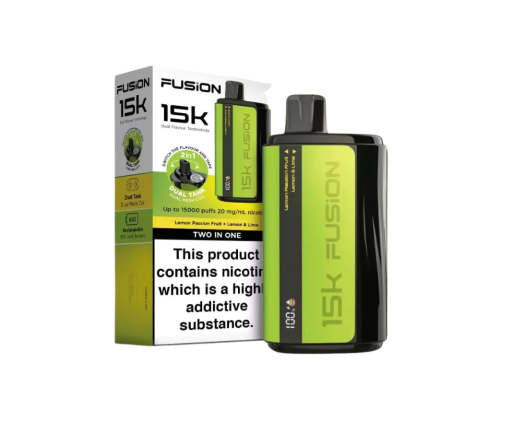 LEMON PASSION FRUIT + LEMON LIME - New IVG FUSION 2 IN 1 DISPOSABLE 15000 PUFFS 20MG