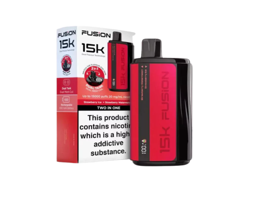 STRAWBERRY ICE + STRAWBERRY WATERMELON - IVG FUSION 2 IN 1 DISPOSABLE 15000 PUFFS 20MG