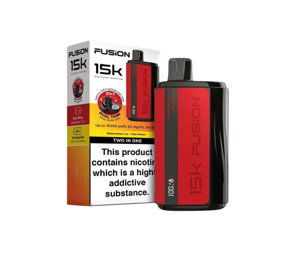 WATERMELON ICE + KIWI MELON - IVG FUSION 2 IN 1 DISPOSABLE 15000 PUFFS 20MG